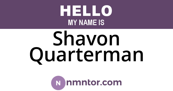Shavon Quarterman