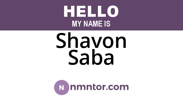 Shavon Saba