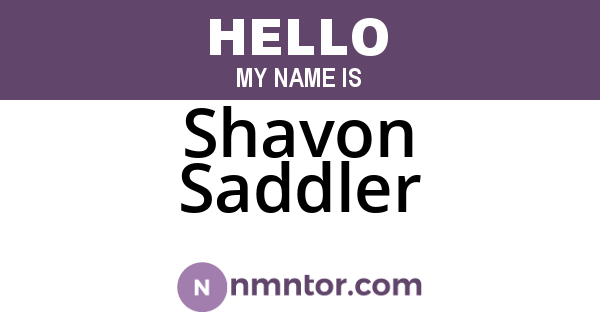 Shavon Saddler