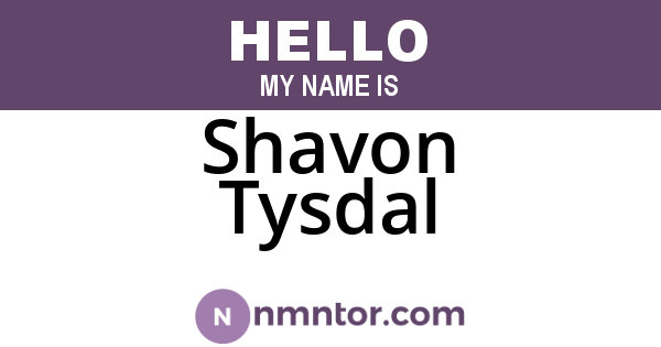 Shavon Tysdal