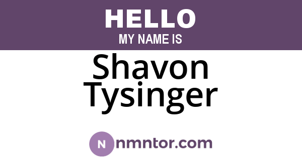 Shavon Tysinger
