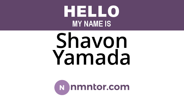 Shavon Yamada