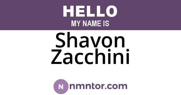 Shavon Zacchini