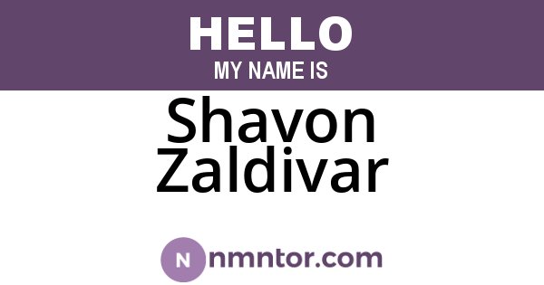 Shavon Zaldivar