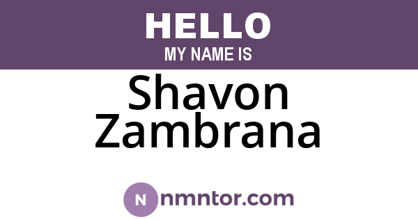 Shavon Zambrana