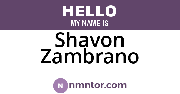 Shavon Zambrano