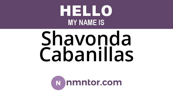 Shavonda Cabanillas