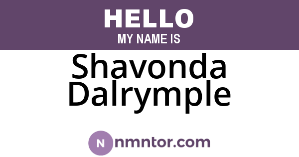 Shavonda Dalrymple