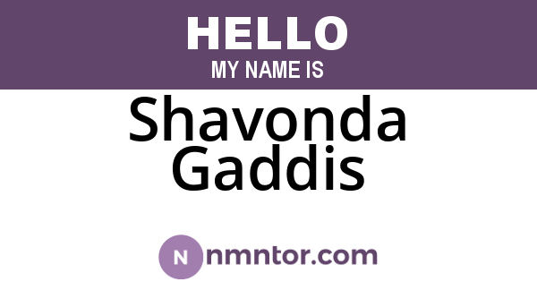 Shavonda Gaddis