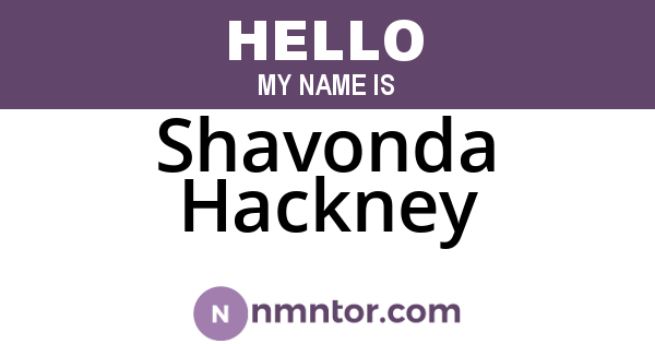 Shavonda Hackney