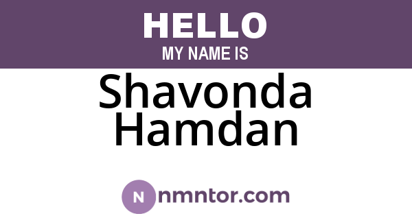 Shavonda Hamdan
