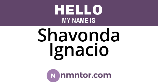 Shavonda Ignacio