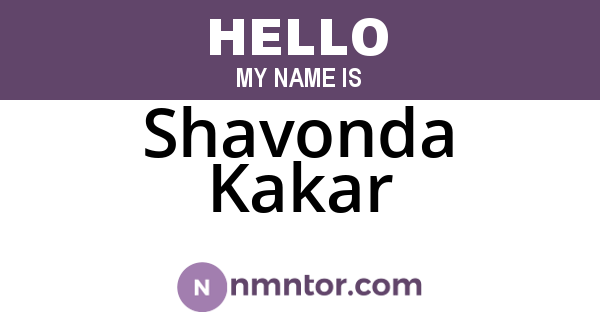 Shavonda Kakar