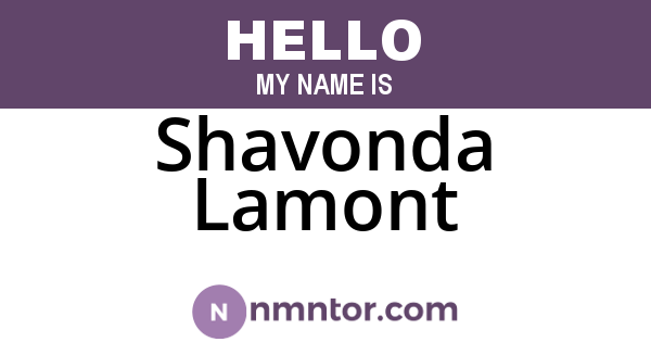 Shavonda Lamont