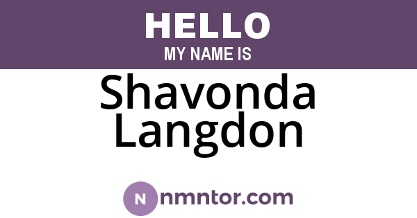 Shavonda Langdon