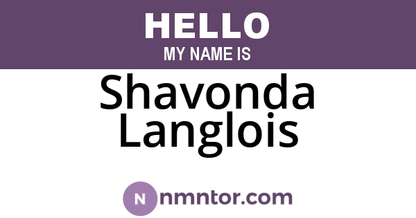 Shavonda Langlois