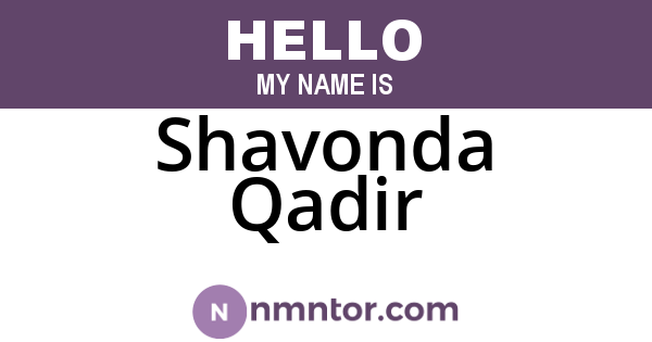 Shavonda Qadir