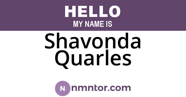 Shavonda Quarles