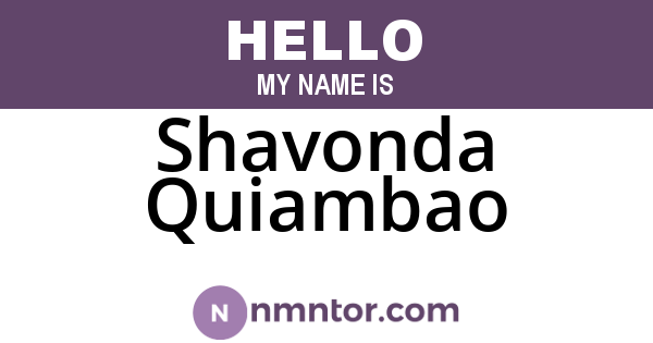Shavonda Quiambao
