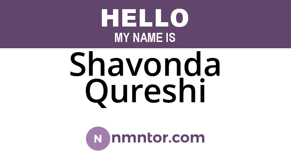 Shavonda Qureshi