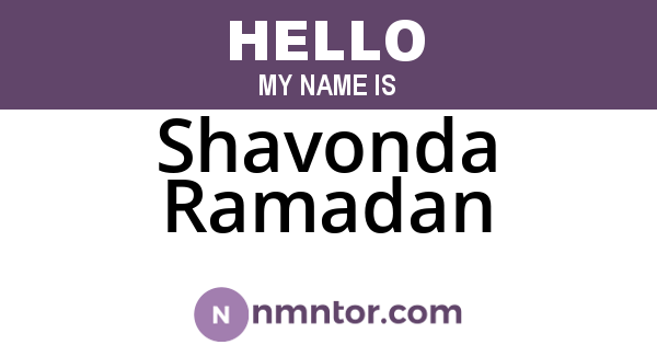 Shavonda Ramadan
