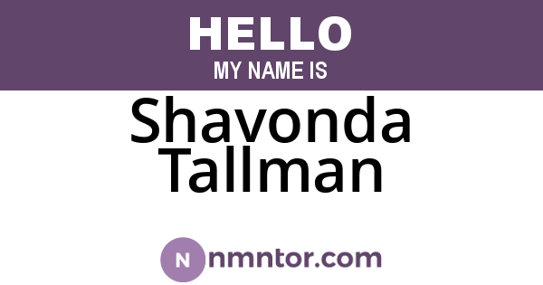 Shavonda Tallman