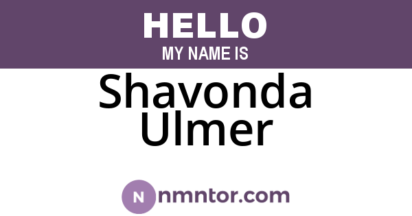 Shavonda Ulmer