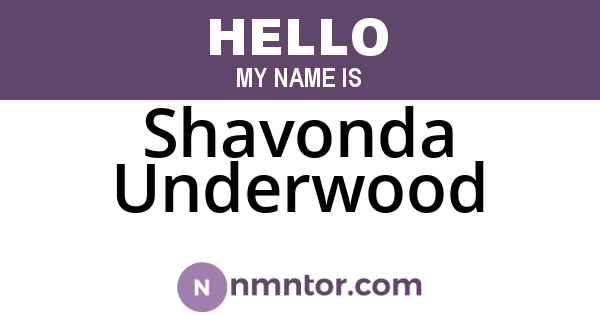 Shavonda Underwood