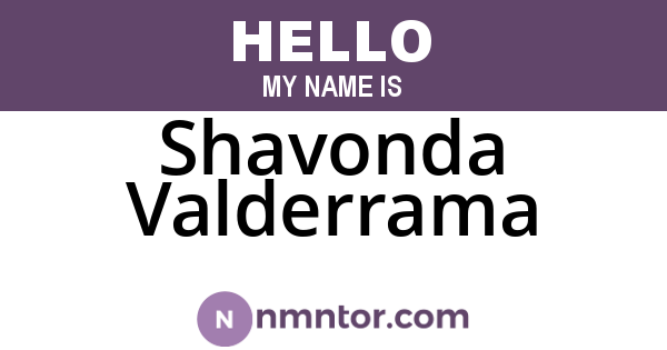 Shavonda Valderrama