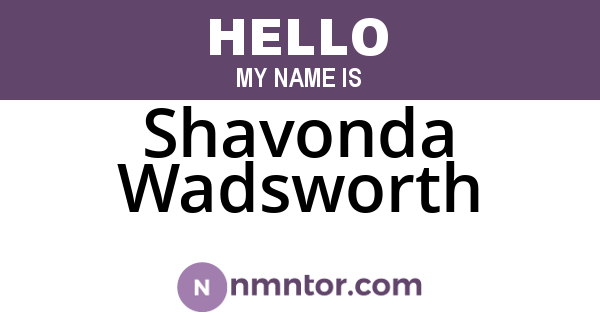 Shavonda Wadsworth