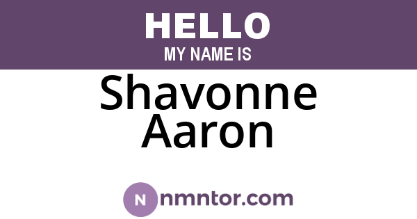 Shavonne Aaron