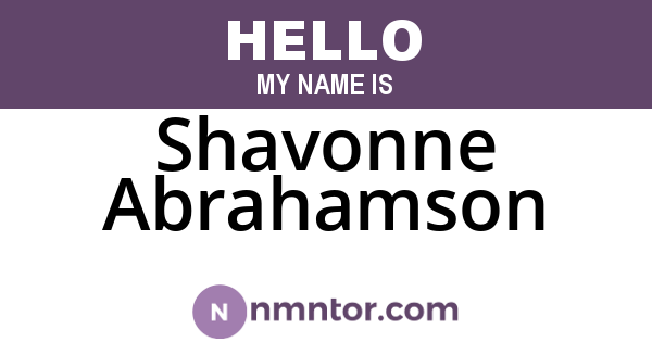 Shavonne Abrahamson