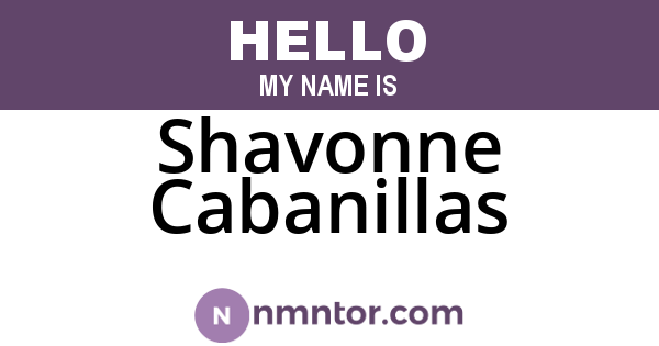 Shavonne Cabanillas