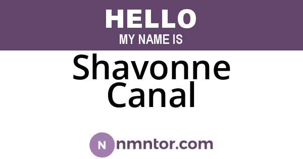 Shavonne Canal
