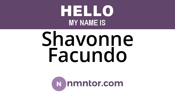 Shavonne Facundo