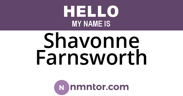 Shavonne Farnsworth