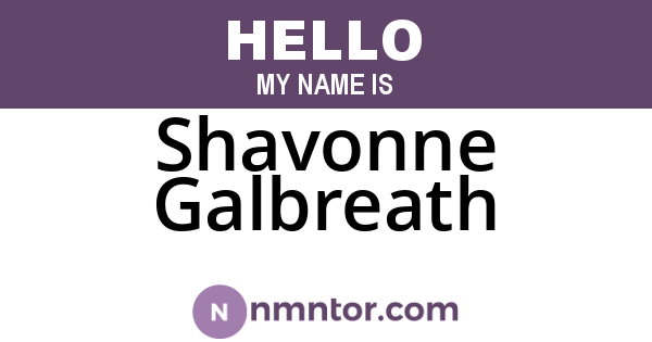 Shavonne Galbreath