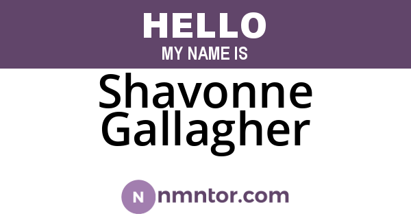 Shavonne Gallagher