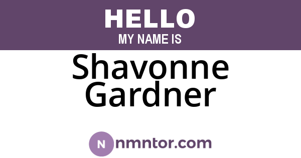 Shavonne Gardner