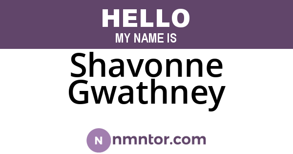 Shavonne Gwathney