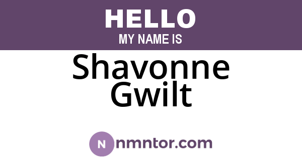 Shavonne Gwilt