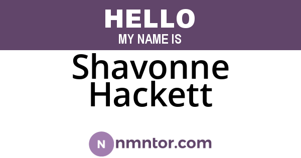 Shavonne Hackett