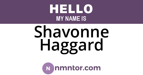 Shavonne Haggard