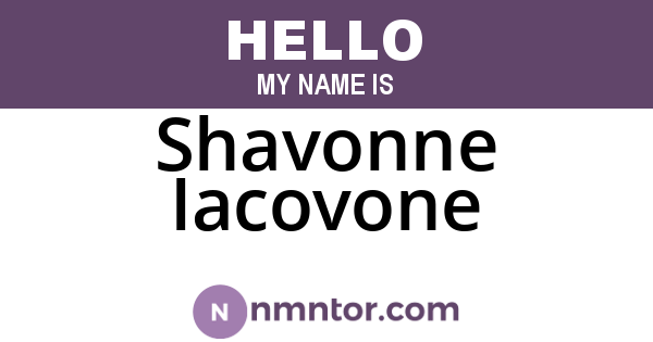 Shavonne Iacovone