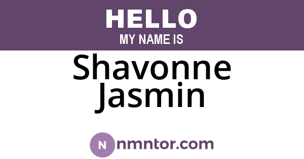 Shavonne Jasmin