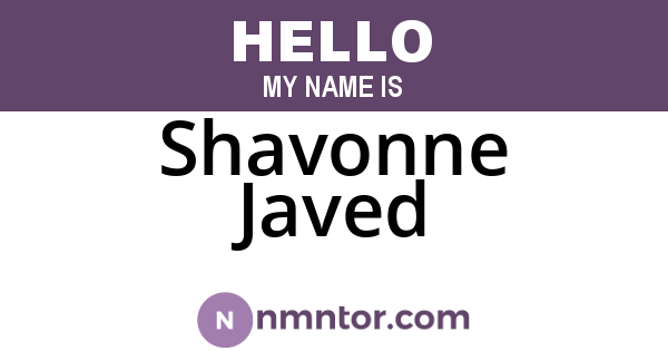 Shavonne Javed