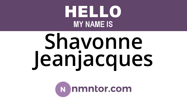 Shavonne Jeanjacques