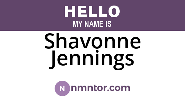Shavonne Jennings