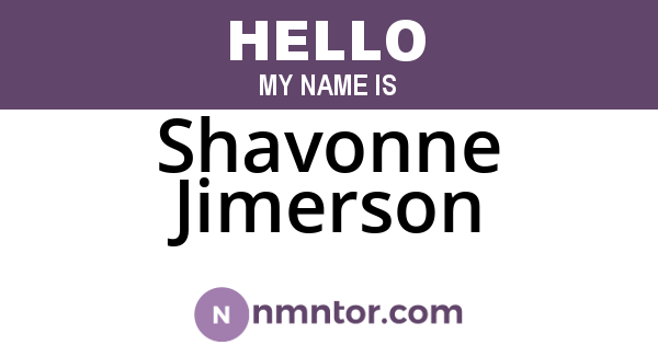 Shavonne Jimerson