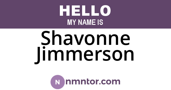 Shavonne Jimmerson